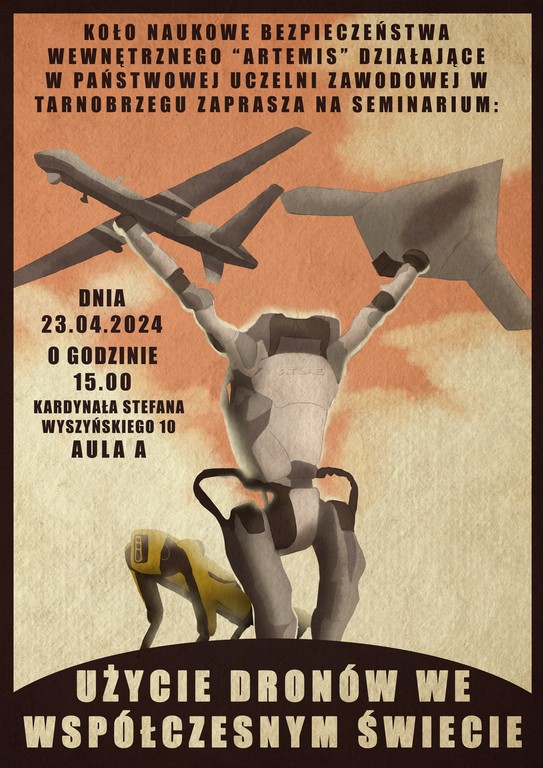 Grafika przedstawia plakat informacyjny o seminarium koła naukowego "Artemis"
